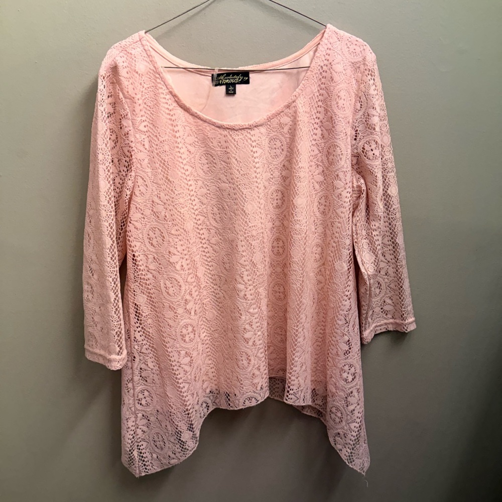 Absolutely Famous Blush Lace Blouse